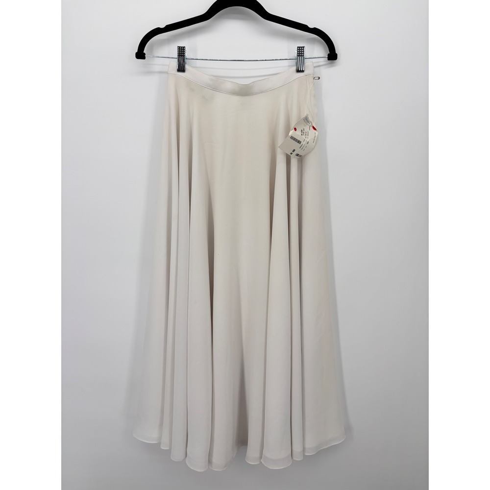 Vintage Ivory Chiffon Maxi Skirt Womens Size 6 Lined Flowy A Line Bridal NWT